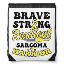 Sarcoma Cancer Shirt  Brave Strong Resilient  Drawstring Bag