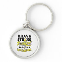 Sarcoma Cancer Shirt  Brave Strong Resilient  Keychain