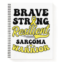 Sarcoma Cancer Shirt  Brave Strong Resilient  Notebook