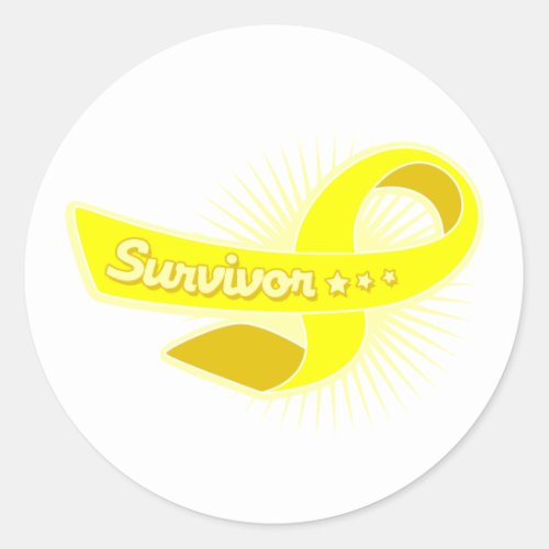 Sarcoma Cancer Survivor Ribbon Classic Round Sticker