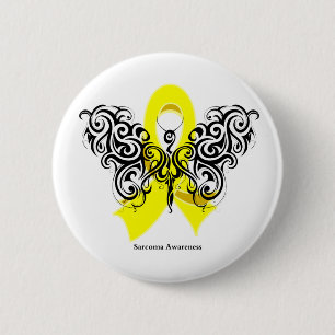 Sarcoma Cancer Tribal Butterfly Pinback Button