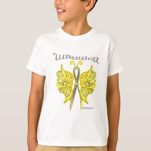 Sarcoma Cancer Warrior Celtic Butterfly T-Shirt (Front)