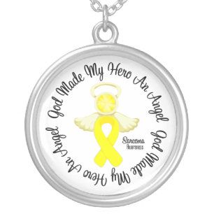 Sarcoma God Made My Hero An Angel Silver Plated Necklace