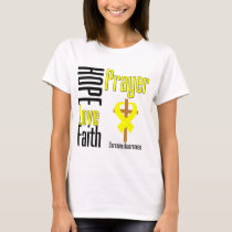 Sarcoma Hope Love Faith Prayer Cross T-Shirt