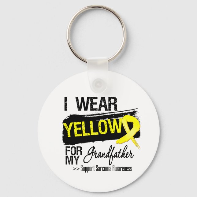 Sarcoma Ribbon For My Grandfather Keychain (Front)