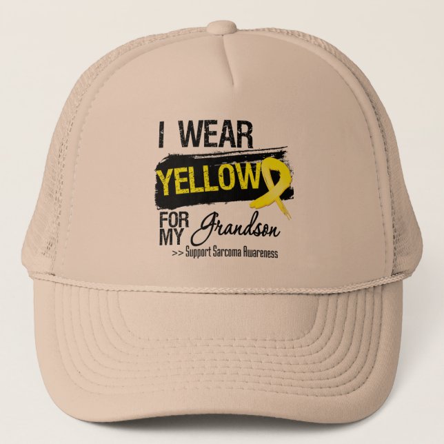 Sarcoma Ribbon For My Grandson Trucker Hat (Front)