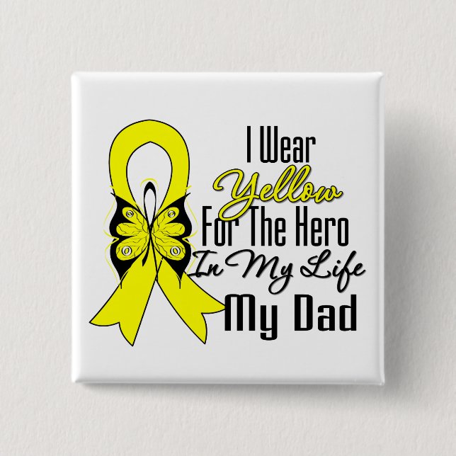 Sarcoma Ribbon My Hero My Dad Button (Front)