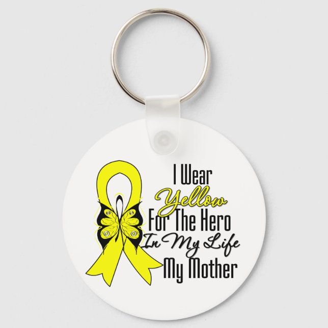 Sarcoma Ribbon My Hero My Mother Keychain (Front)
