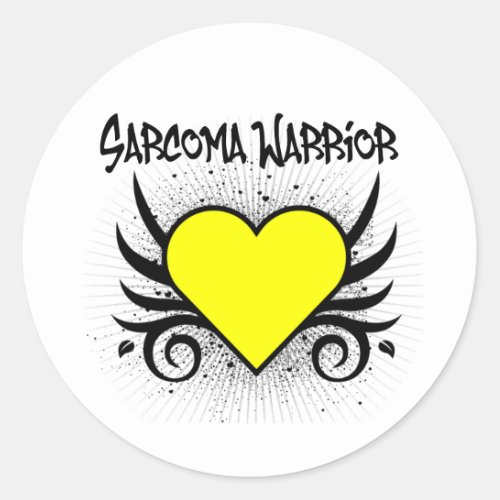 Sarcoma Warrior Heart Classic Round Sticker
