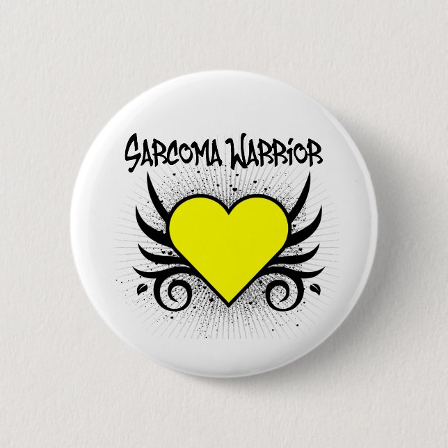 Sarcoma Warrior Heart Pinback Button (Front)