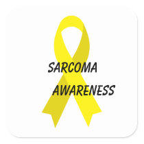 Sarcoma Yellow Awareness Ribbon by Janz Square Sticker