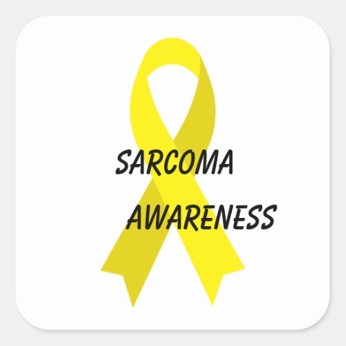Sarcoma Yellow Awareness Ribbon by Janz Square Sticker