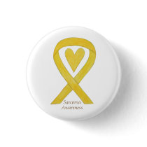 Sarcoma Yellow Heart Awareness Ribbon Custom Pin