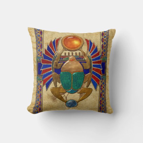 Sarcophagus 3D Egyptian Throw Pillow