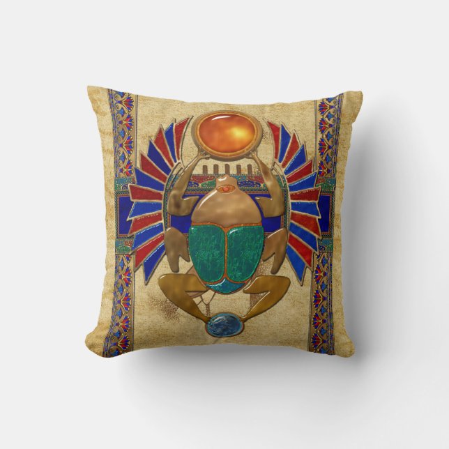 Sarcophagus 3D Egyptian Throw Pillow (Front)