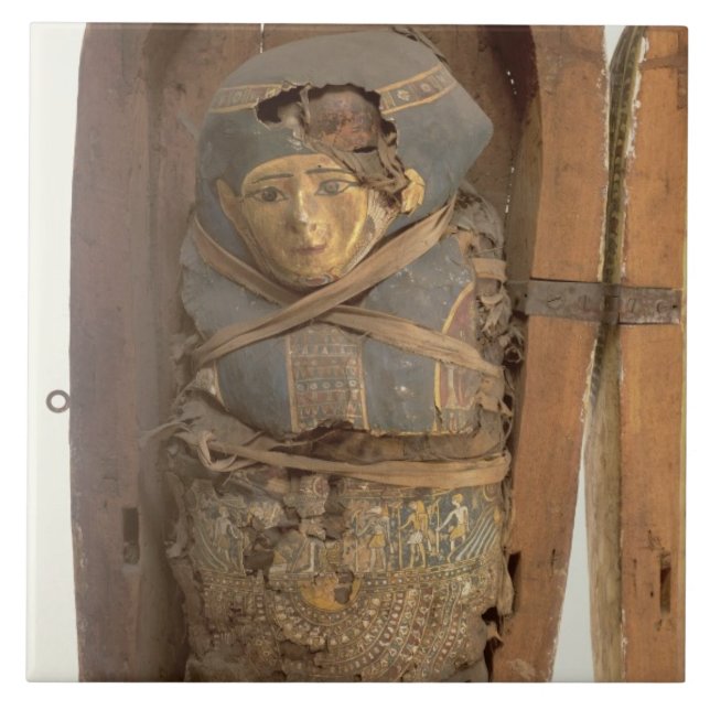 Sarcophagus and mummified body of Psametik I (664- Ceramic Tile (Front)