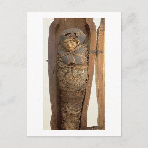 Sarcophagus and mummified body of Psametik I 664_ Postcard