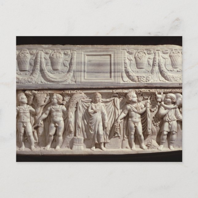 Sarcophagus depicting the deceased postcard (Front)