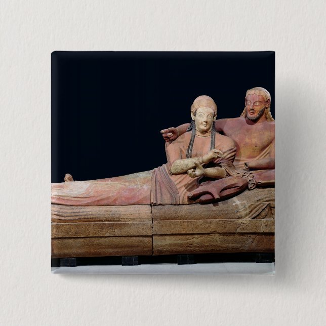 Sarcophagus of a married couple, 525-500 BC Button (Front)