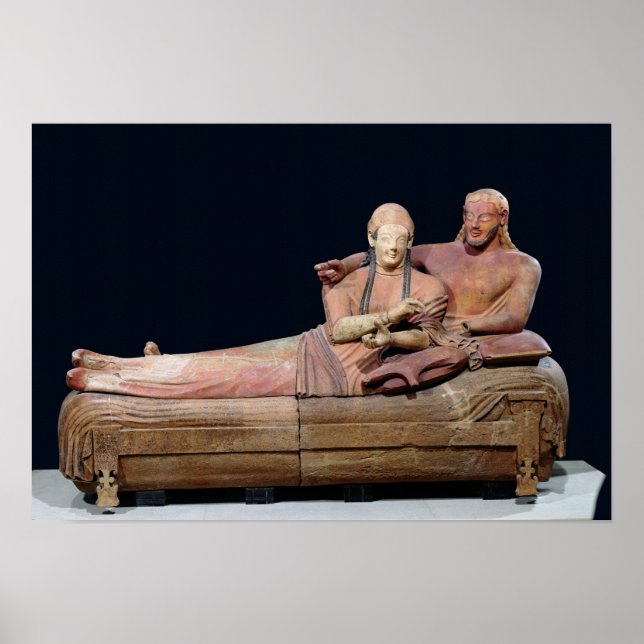 Sarcophagus of a married couple, 525-500 BC Poster (Front)