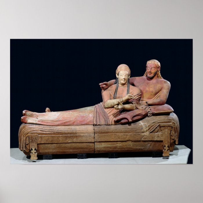 Sarcophagus of a married couple, 525 500 BC Print