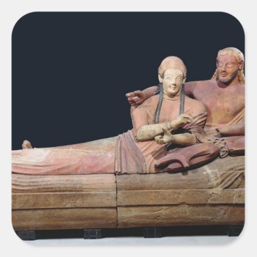Sarcophagus of a married couple 525_500 BC Square Sticker