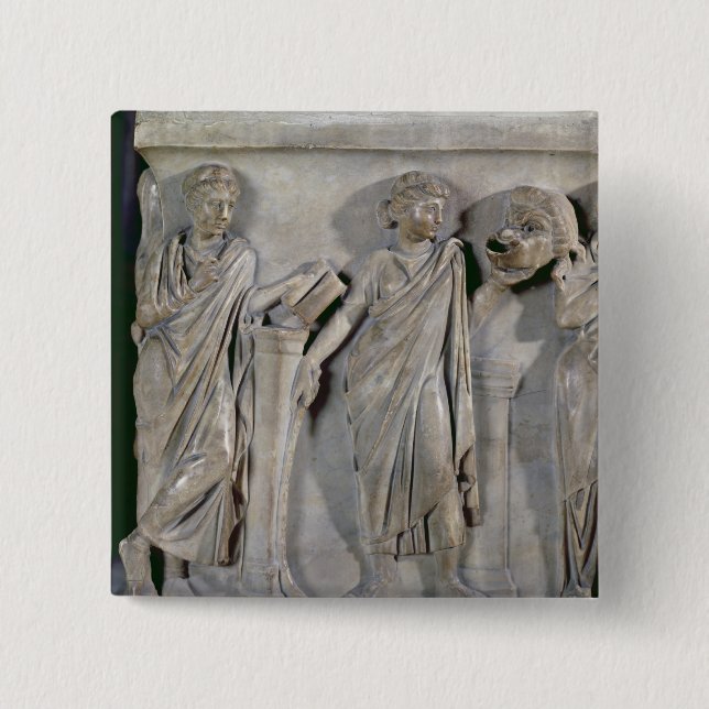 Sarcophagus of the Muses, detail of Clio & Pinback Button (Front)