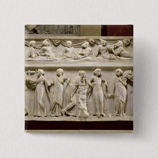 Sarcophagus of the Muses, Roman (marble) Button (Front)