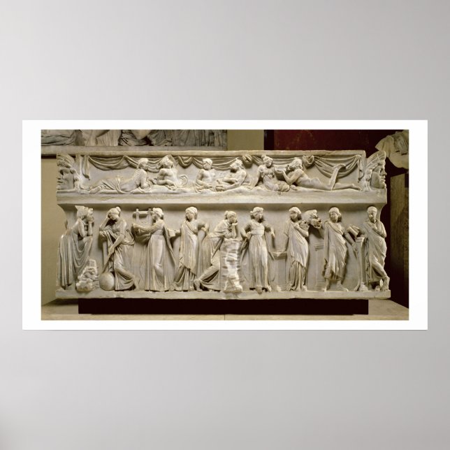 Sarcophagus of the Muses, Roman (marble) Poster (Front)