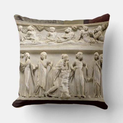 Sarcophagus of the Muses Roman marble Throw Pillow