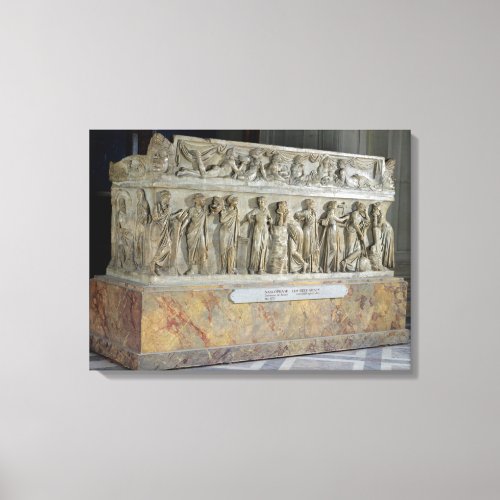 Sarcophagus with frieze of the Nine Muses Canvas Print