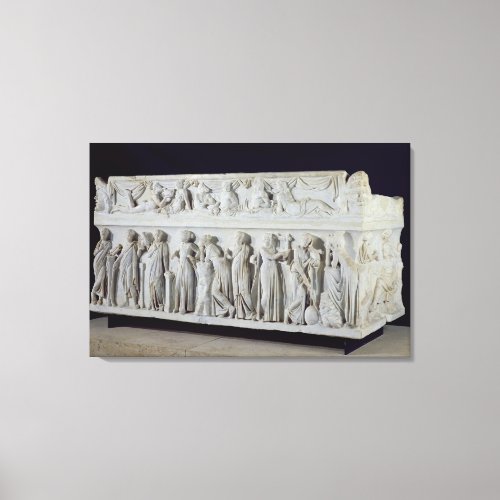 Sarcophagus with frieze of the Nine Muses Canvas Print