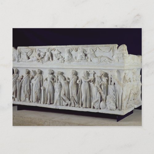 Sarcophagus with frieze of the Nine Muses Postcard
