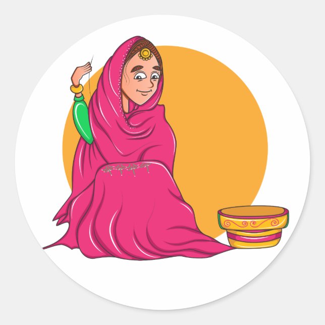 Sardarni Classic Round Sticker (Front)