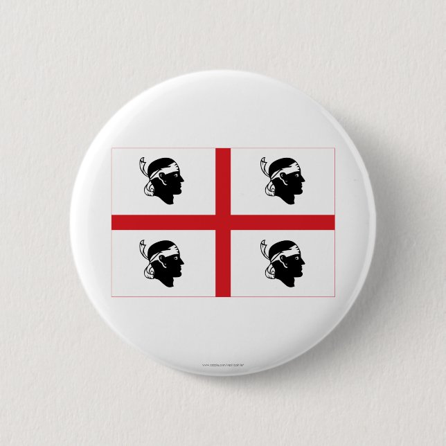 Sardegna flag pinback button (Front)