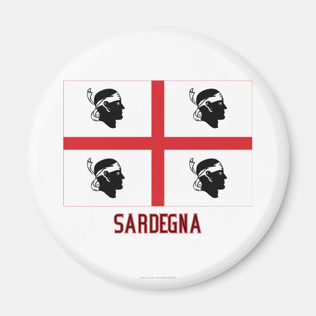 Sardegna flag with name magnet (Front)