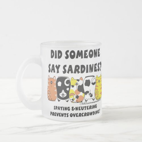 Sardine Cats Frosted Glass Coffee Mug