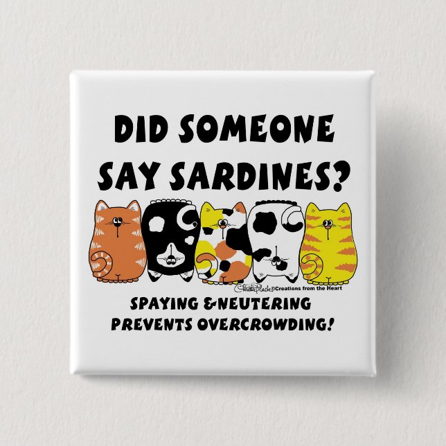 Sardine Cats Pinback Button (Front)