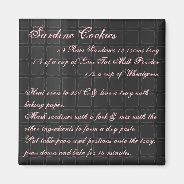 Sardine Cookies Recipe Magnet silk (Front)