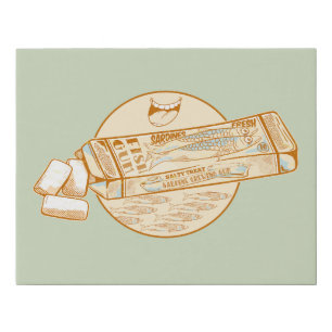 Sardine flavoured chewing gum funny fish faux canvas print