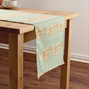 Sardine flavoured chewing gum funny fish short table runner
