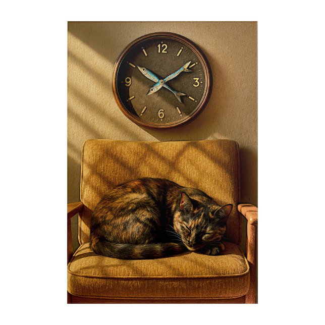 Sardine O’clock Dreamtime – Surreal Cat Art (Front)