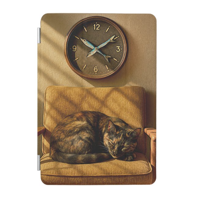 Sardine O’clock Dreamtime – Surreal Cat Art iPad Mini Cover (Front)