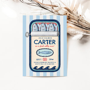 Sardine O-Fish-Ally Summer Coastal Birthday Invitation