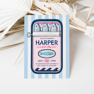 Sardine O-Fish-Ally Summer Coastal Birthday Invitation