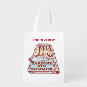 Sardine tin summer grocery bag