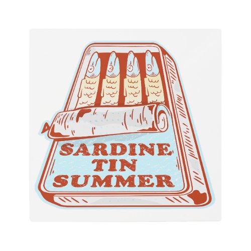Sardine tin summer metal print