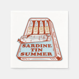 Sardine tin summer napkins