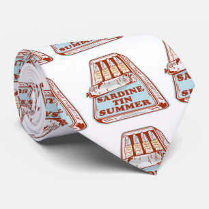 Sardine tin summer neck tie