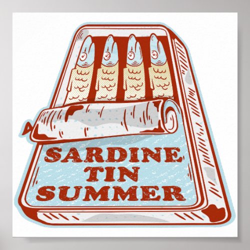 Sardine tin summer poster
